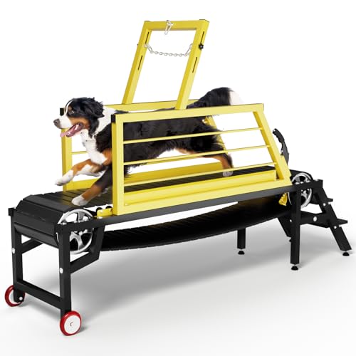Dog Treadmill for Large Dogs with Hand Brake, 91" Dog Slat Mill Machine for Medium Dog Exercise, Doggy Treadmill for Pet Jogging, Running