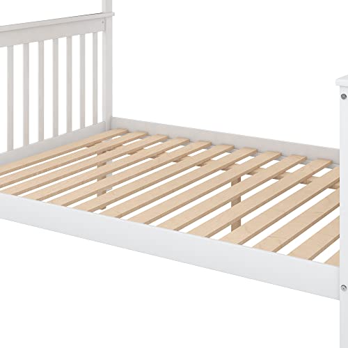 Harper & Bright Designs Bunk Beds Twin Over Full Size, Bunk Bed with Trundle,Storage Shelf and Stairway