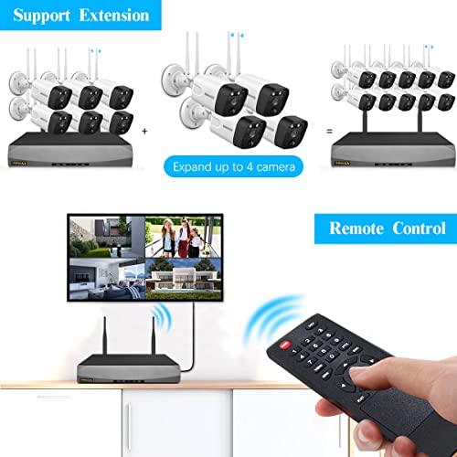 2-Way Audio & PIR Detection Dual Antennas Outdoor Wireless Security Camera System 5.5MP Wi-Fi Video Surveillance DVR System