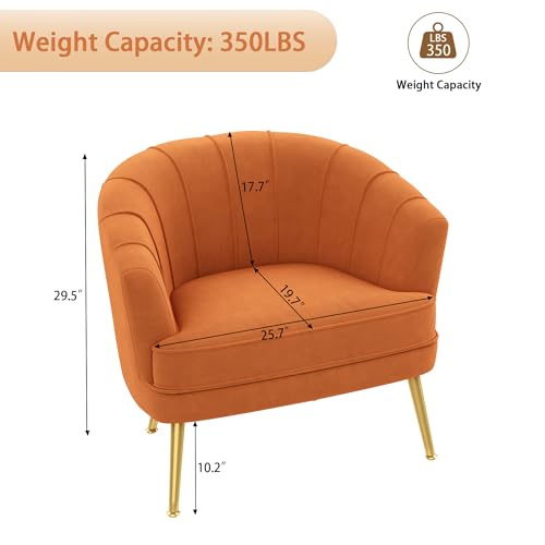 Andeworld Velvet Accent Chair, Upholstered Modern Single Sofa Side Chair