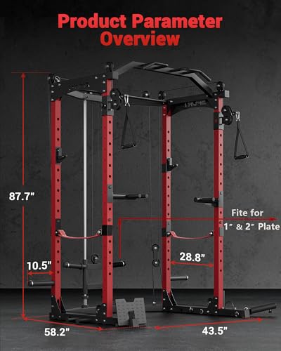 Power Cage, Multi-Functional Power Racks for Home Gym with Cable Crossover System
