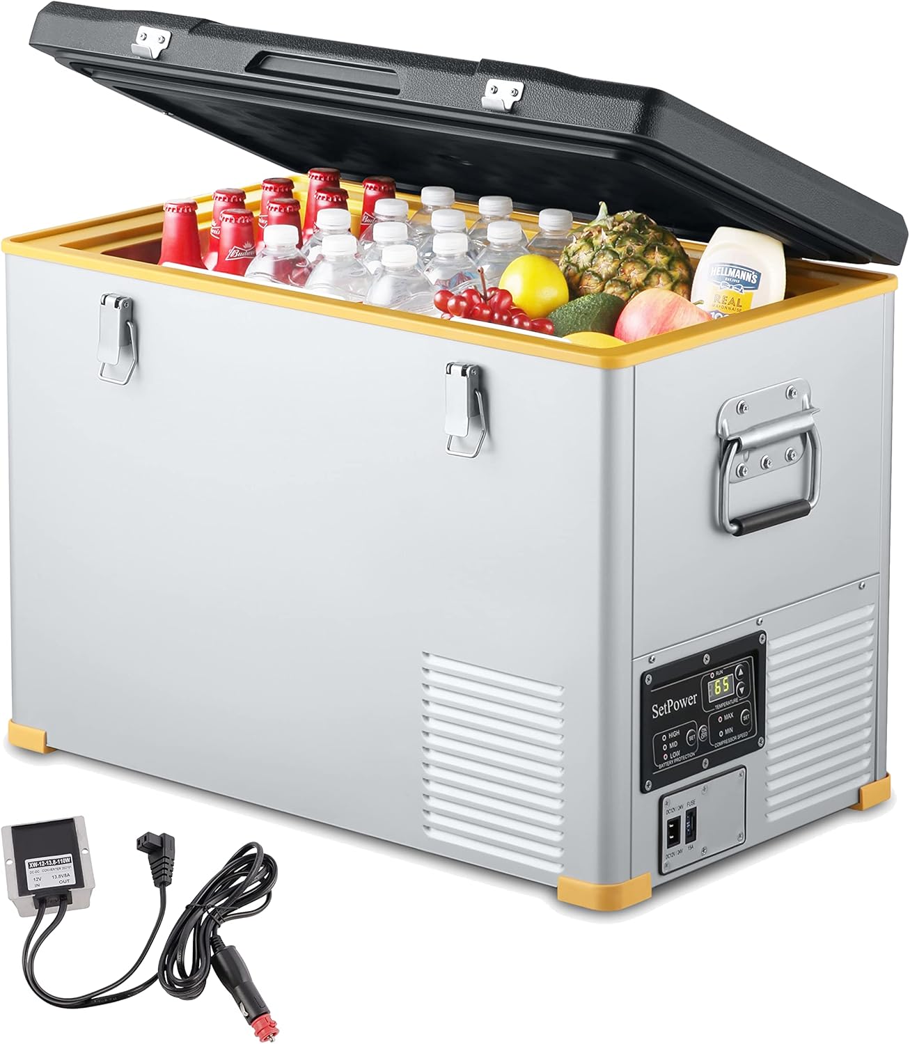 SetPower RV45S Single Zone Portable Refrigerator with DC Converter, 12 Volt Fridge Freezer for Home and Car Use, Ideal for Traveling, Camping, 0℉-50℉