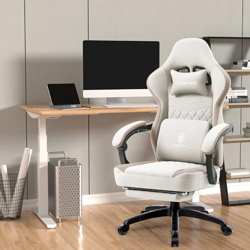 Dowinx Gaming Chair Breathable Fabric Computer Chair with Pocket Spring Cushion, Comfortable Office Chair with Gel Pad and Storage Bag