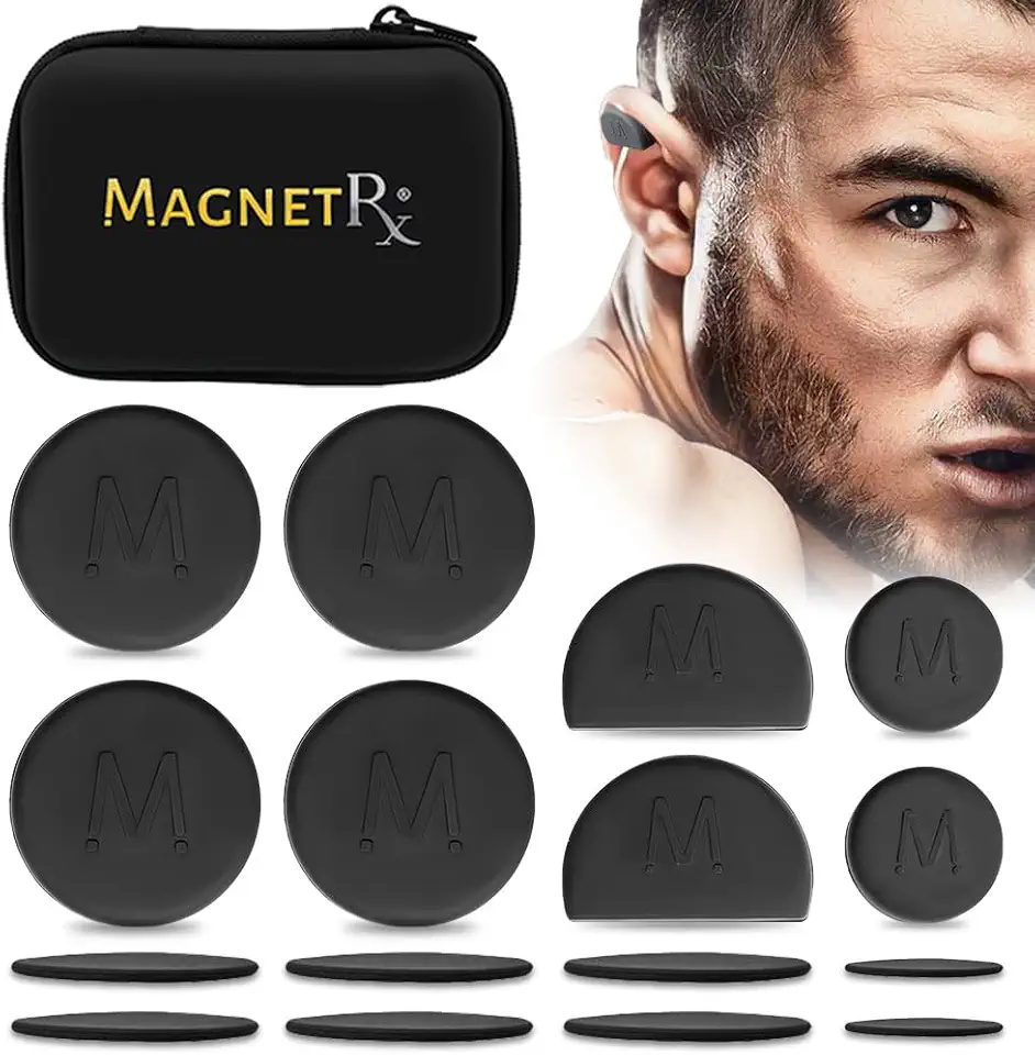 MagnetRX® Cauliflower Ear Magnets – 8 Multi–Size Magnets & Spacers with Case – Compression Ear Magnet for Cauliflower Draining