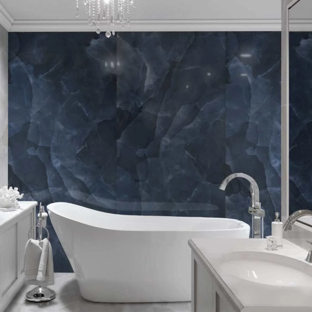 The Tile Life Geo Lush 24x48 Rectangle Porcelain Tile Flooring and Wall, Blue (15.5 Sq. ft./Case) - Radiant Selections