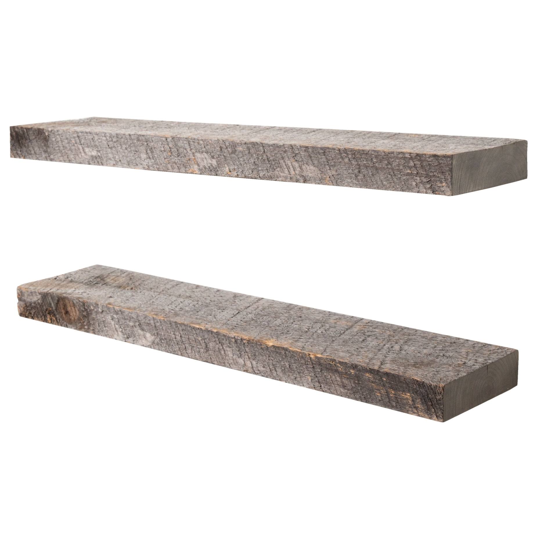Floating Shelves Rustic Wood Wall Shelf USA Handmade Set of 2 - 36x22 x 5.5x22 - Special Walnut