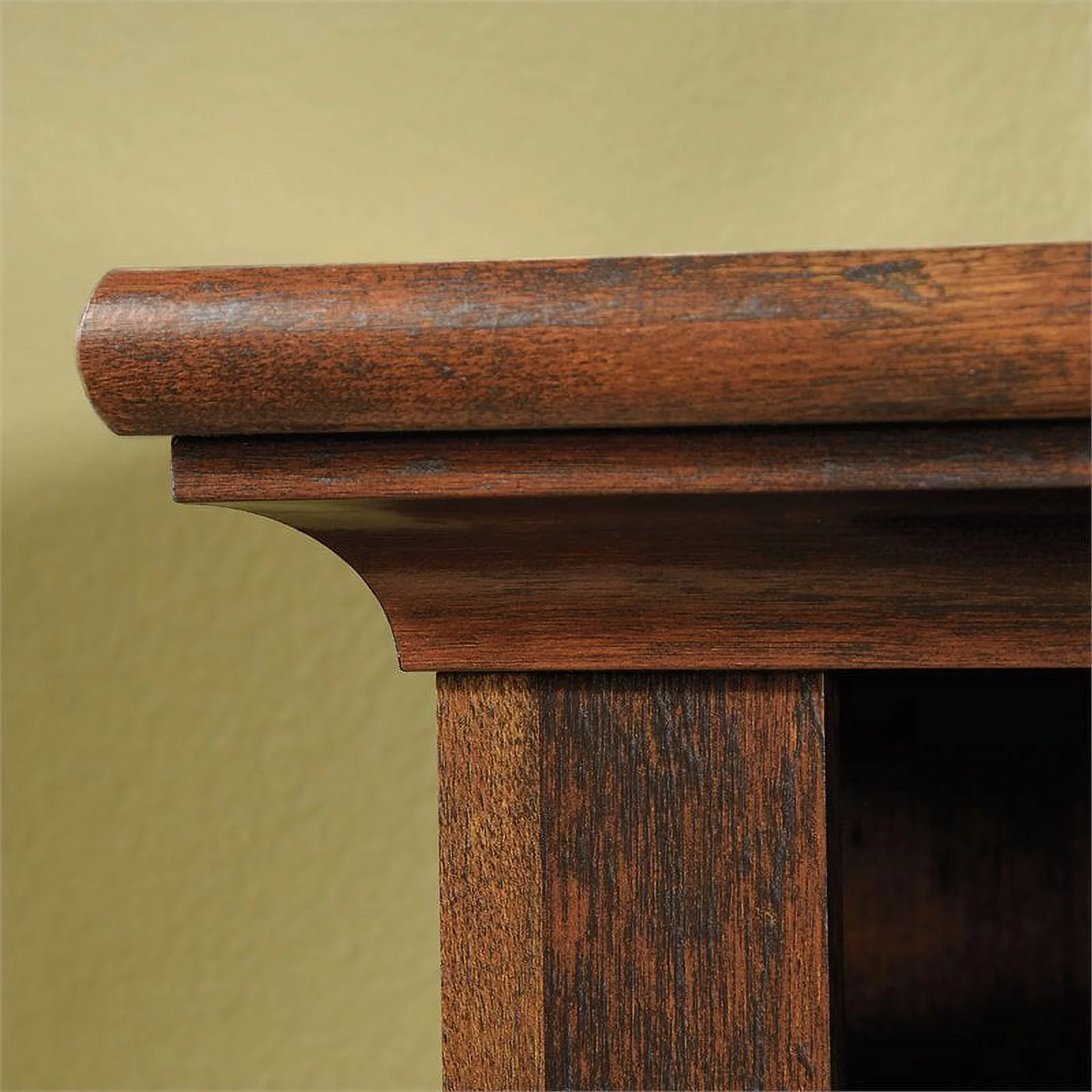 Pemberly Row Computer Desk and Hutch with CPU Storage and Keyboard Drawer, Curado Cherry