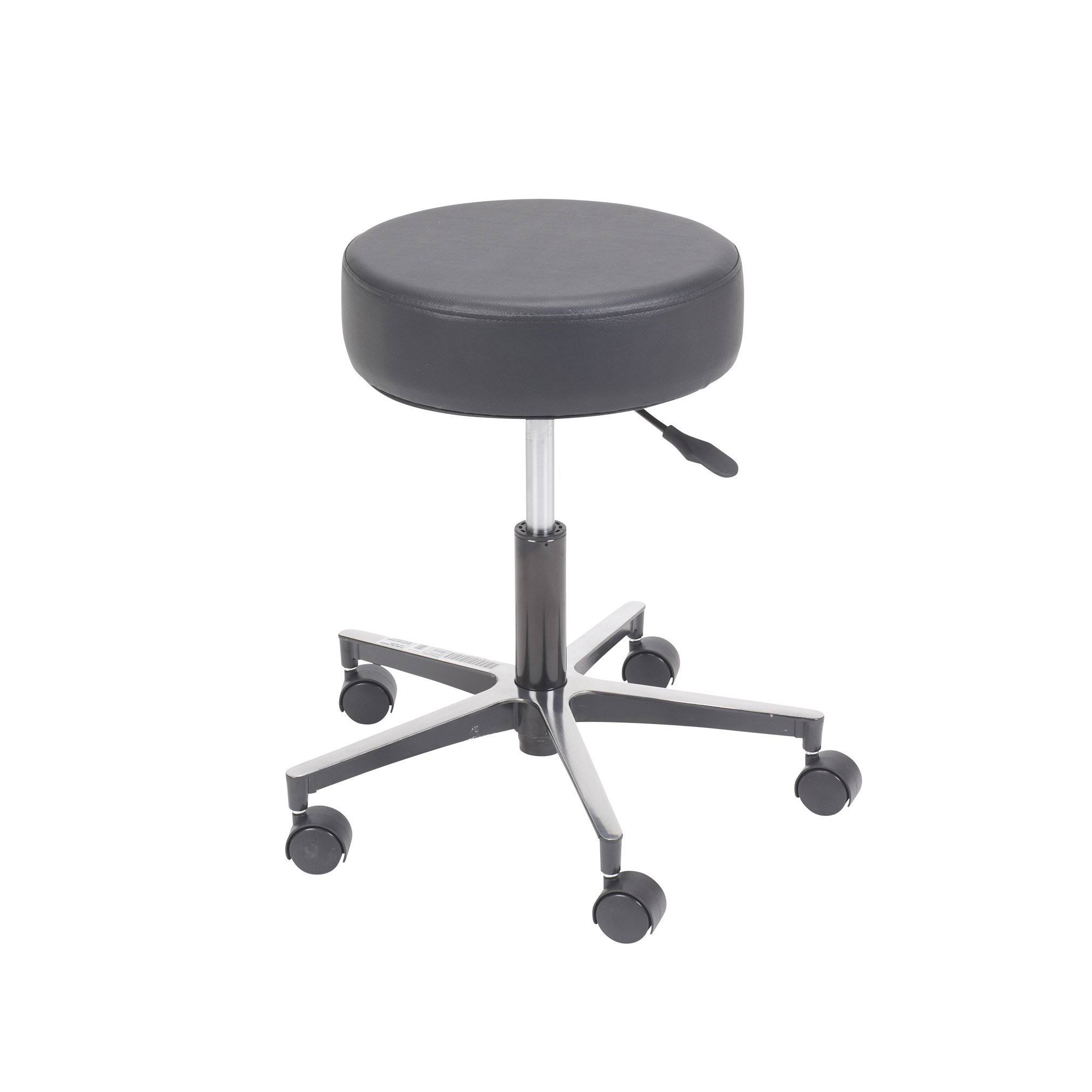 Drive Medical Padded Seat Revolving Pneumatic Adjustable Height Stool Metal Base