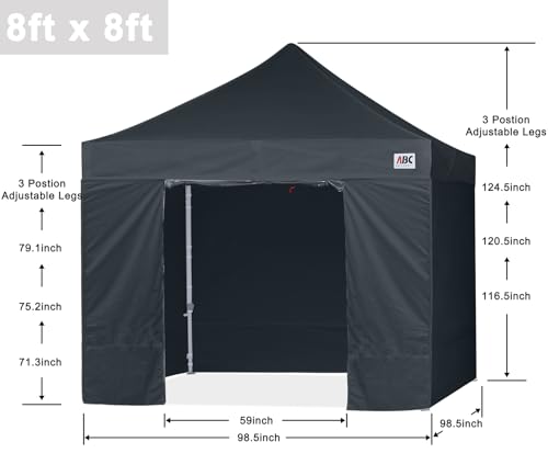 ABCCANOPY Easy Pop Up Canopy Tent with Sidewalls 10x10 Commercial -Series, White