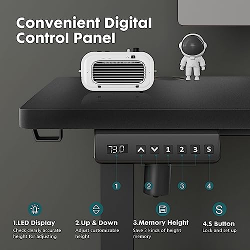 Standing Desk, Adjustable Height Electric Sit Stand Up Down Computer Table