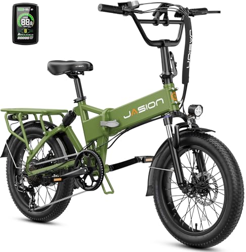 Jasion EB7 2.0/ST Electric Bike for Adults, 1200W Peak Motor 28MPH Max Speed Folding Ebike, 48V 10AH Removable Battery