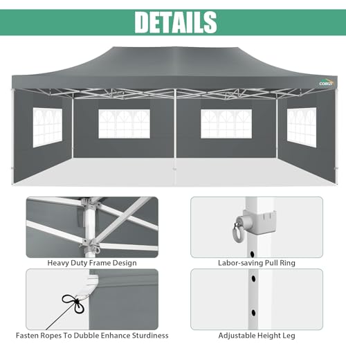 COBIZI 13x26 Pop Up Tent 13x26 Canopy with Sidewalls Heavy Duty Canopy Party Tent for Parties