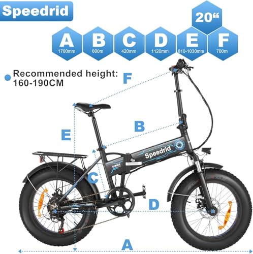 ANCHEER Folding Electric Bike for Adults, Electric Bicycle with 500W Brushless Motor(Peak 800W), 48V/499Wh Hidden Battery, Up to 55 Miles