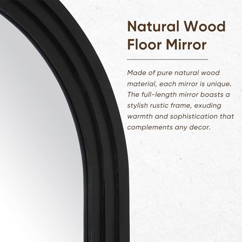 Full Length Mirror, 71"×32" Wooden Mirror Full Length with Stand Wood Floor Mirror, Oversized Stand Up Mirrors Large Wall Mirrors