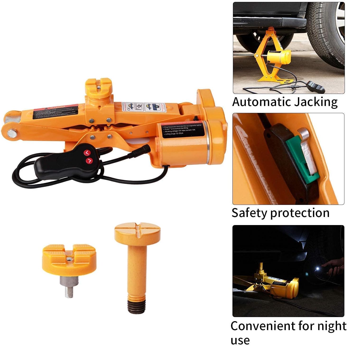 ROGTZ Electric Car Floor Jack 3 Ton All-in-one Automatic 12v Scissor Lift Jack for Tire Change Replacement