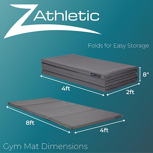 Z Athletic Folding Mat for Gymnastics and Tumbling, 4 Ft x 8 Ft x 2 In