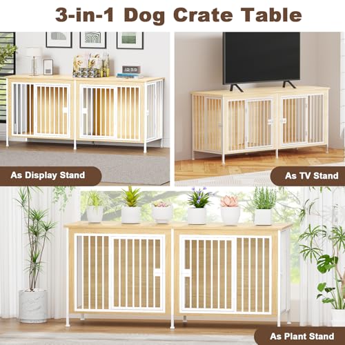 EasyCom 39.96" XL Wooden Large Dog Crate Furniture for Medium and Large Breed