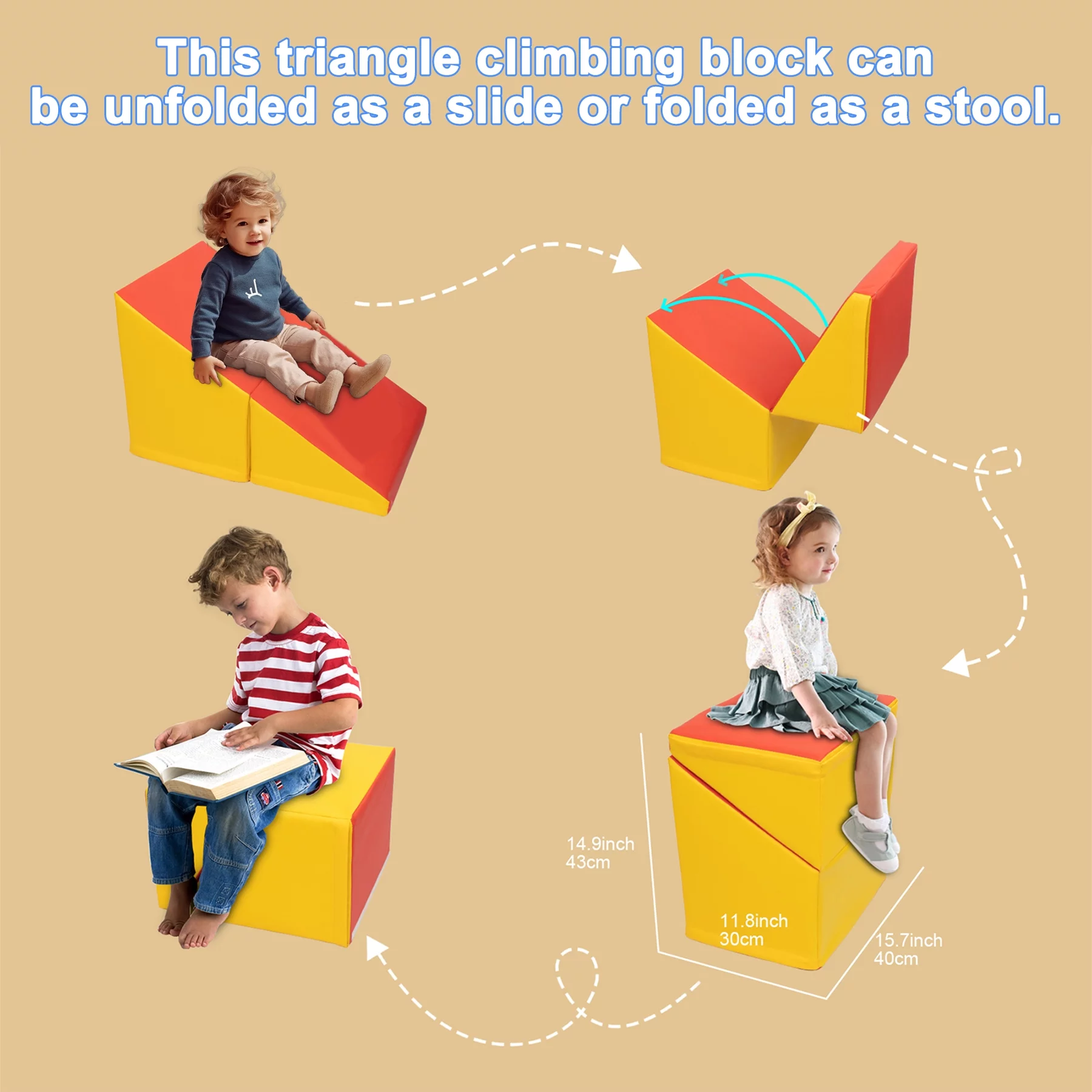 XJD Soft Zone Climb and Crawl Activity Playset, Lightweight Foam Shapes for Climbing, Crawling and Sliding