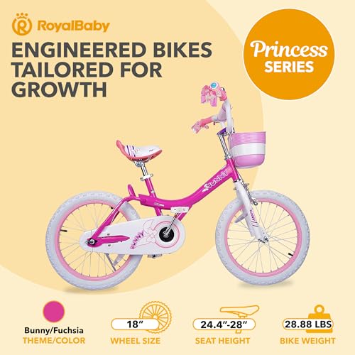 Royalbaby Princess Girls Kids Bike 12 14 16 18 20 Inch Children Bicycle with Basket for Age 3-12 Years