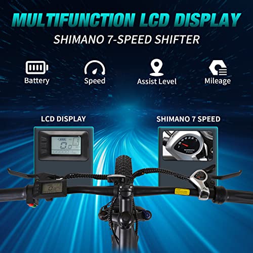 PEXMOR Electric Bike for Adults, 750W Ebike 32MPH 48V 14AH Removable Battery Electric Bicycle