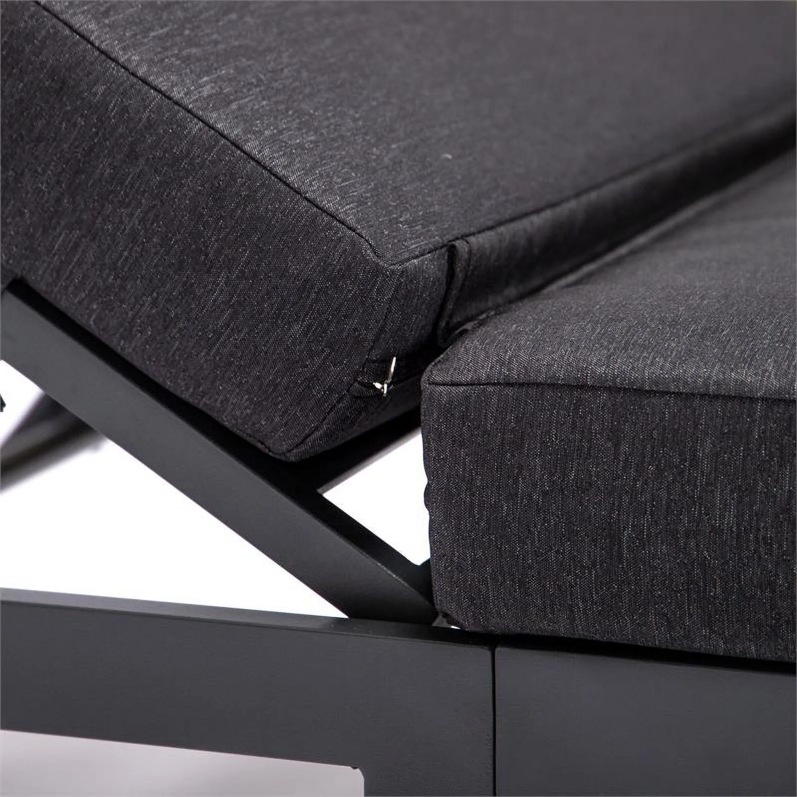 Afuera Living Aluminum Patio Chaise Lounge Chair With Black Cushions