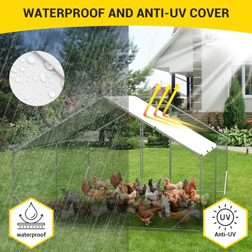 Large Metal Chicken Coop, Walk-in Poultry Cage