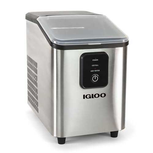 Igloo Electric Countertop Ice Maker Machine - Automatic and Portable - 33 Pounds in 24 Hours - Icecube Maker - Plastic Scoop and Basket