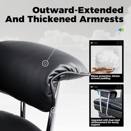 COMHOMA Big and Tall Office Chair, High Back Leather Gaming Chair with Footrest
