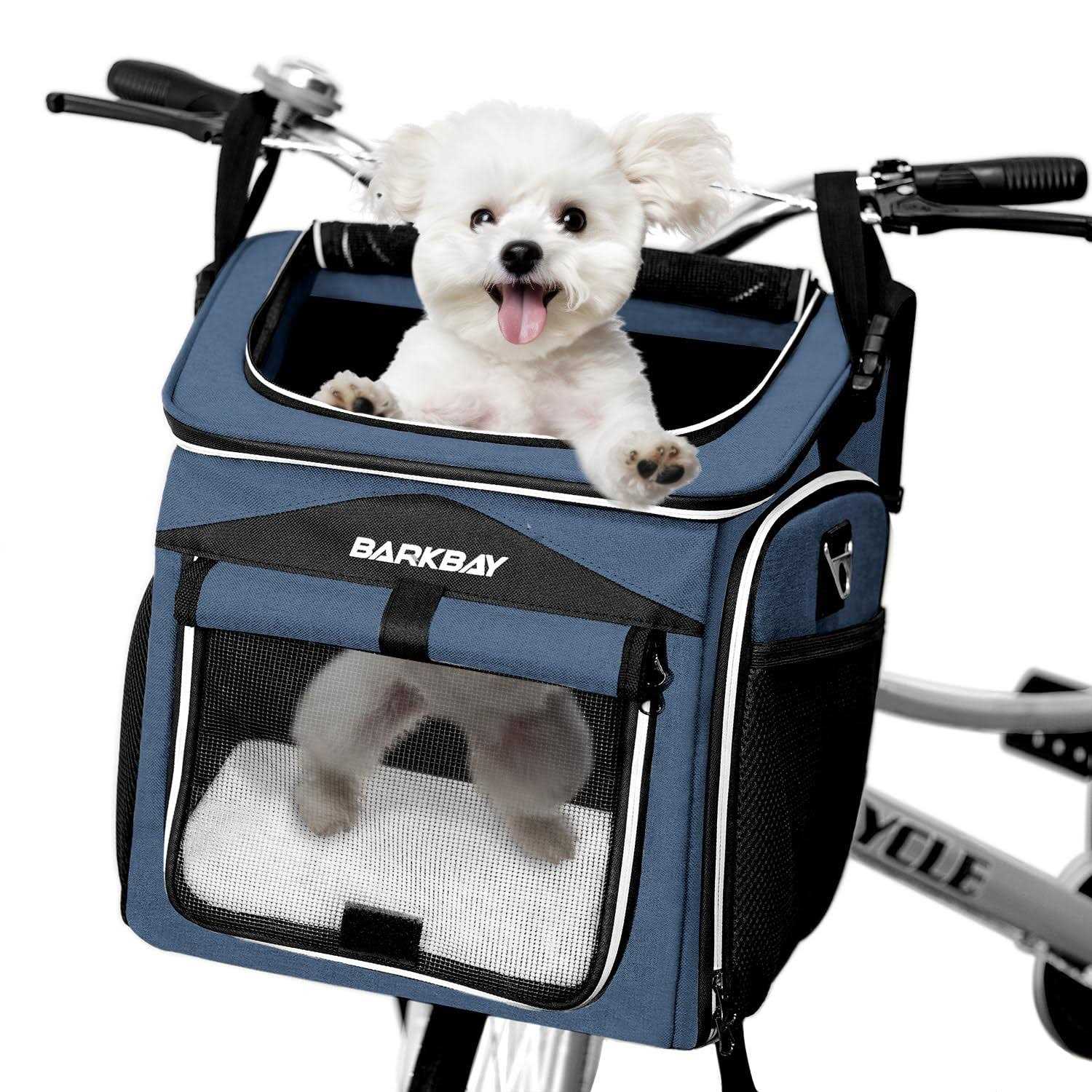 BARKBAY Dog Bike Basket Carrier Expandable Foldable Soft-Sided Dog Carrier - Pet Supplies online store
