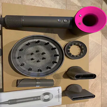 Dyson Ion Hair dryer, 1800W professional hair dryer (with powerful AC motor), anion technology, 3 hot 2 cold, 2 nozzles and 1 diffuser
