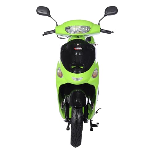 X-PRO Milos 50 Moped with 10" Aluminum Wheels, Electric/Kick Start! (Black)