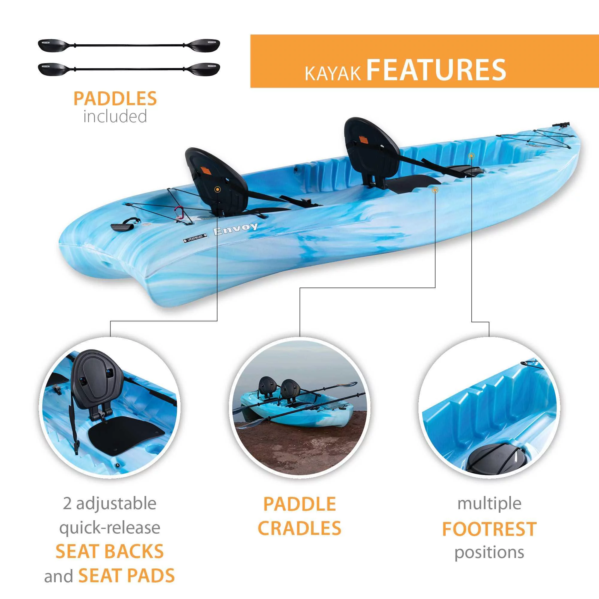Lifetime Envoy 106 Tandem Kayak- Sky Fusion - 91192