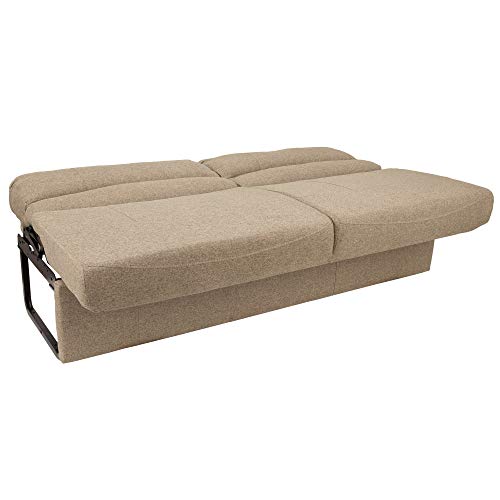 RecPro Charles RV 62" Jackknife Sofa | Love Seat | Sleeper Sofa | RV Furniture | RV Couches | Cloth (Oatmeal)