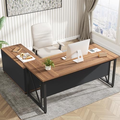 Tribesigns 63 inches Executive Desk and 47" lateral File Cabinet