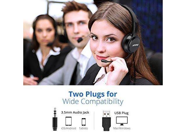 Mpow 071 USB Headset/ 3.5mm Computer Headset with Microphone Noise Cancelling, Lightweight PC