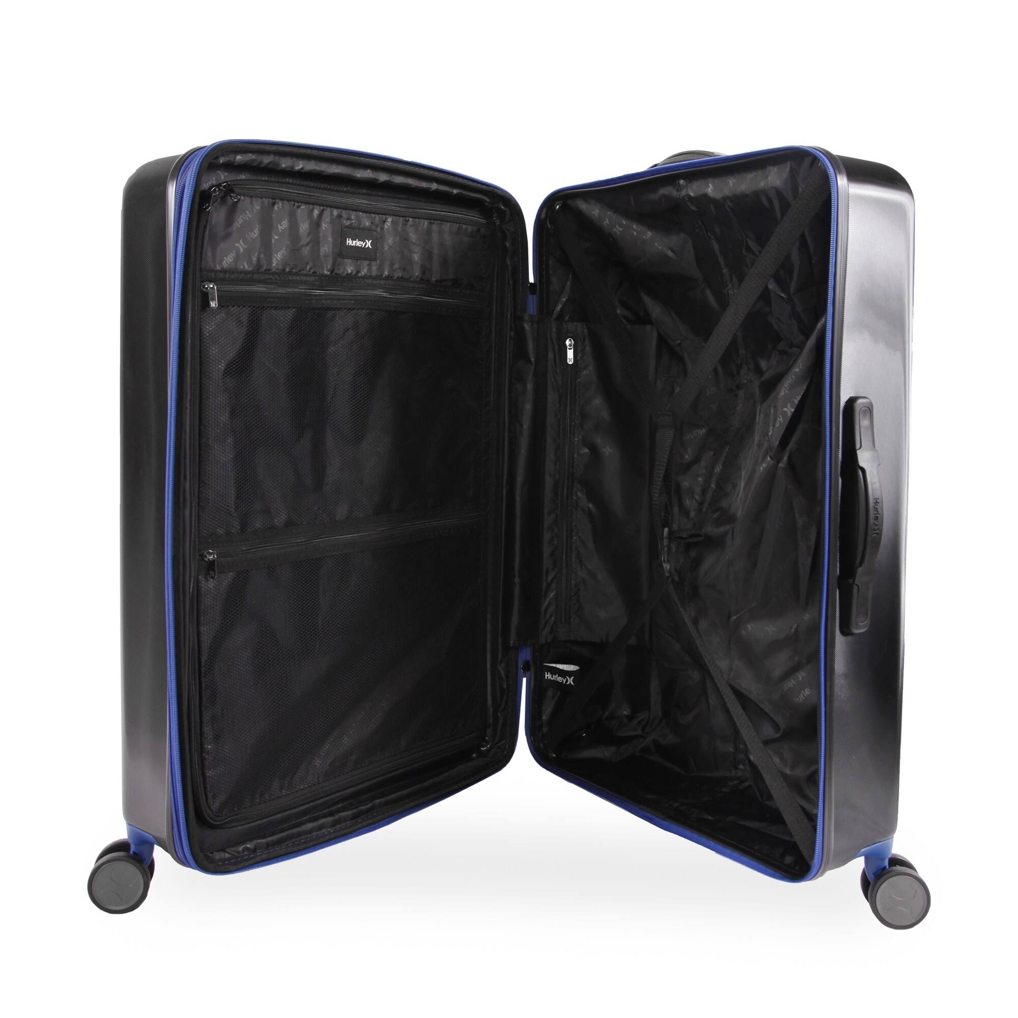 Hurley Suki 29-inch Check in Hardside Spinner Suitcase - Black/Blue
