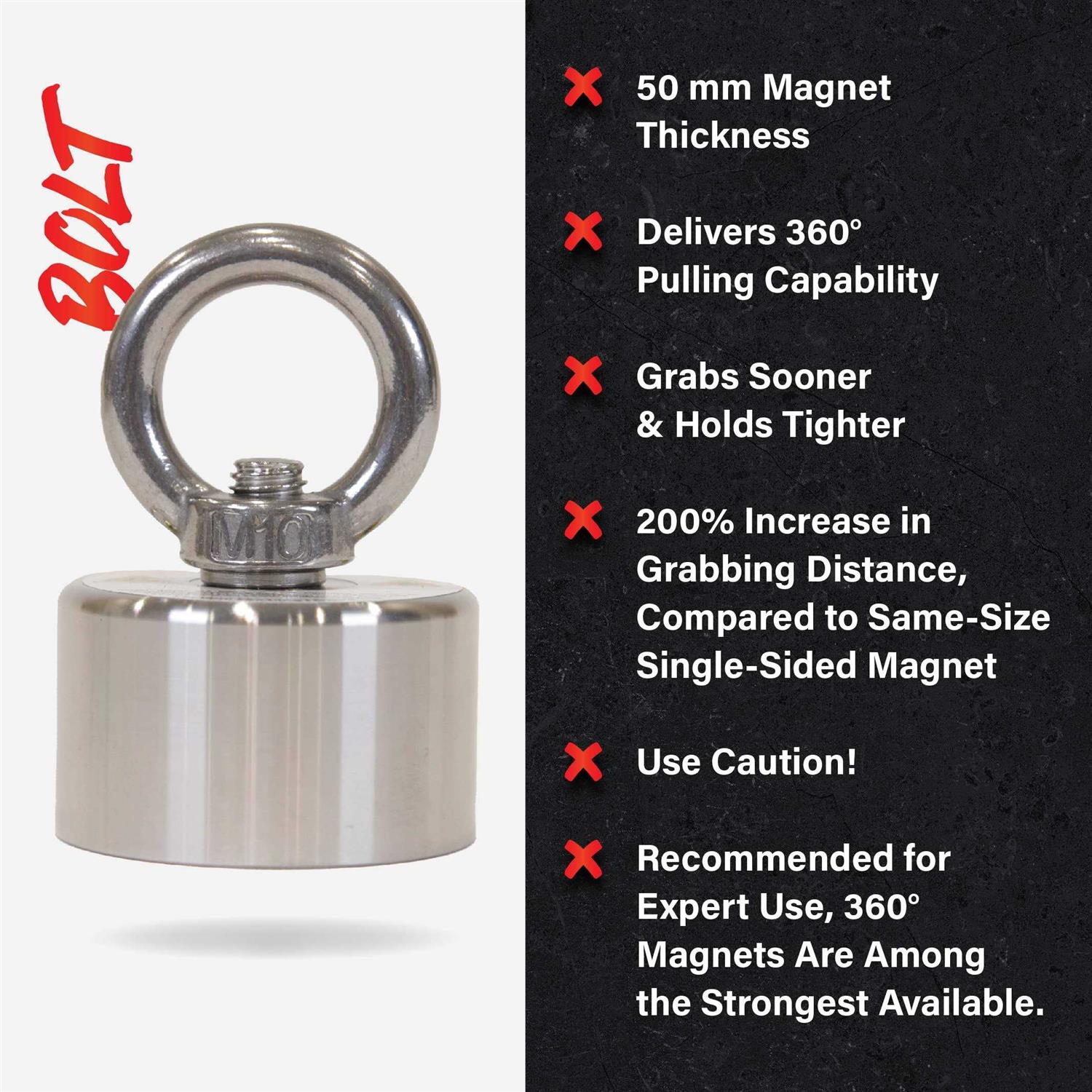 Brute Magnetics Bolt 360 800 lb Fishing Magnet Bundle - Sports Supplies Online Store
