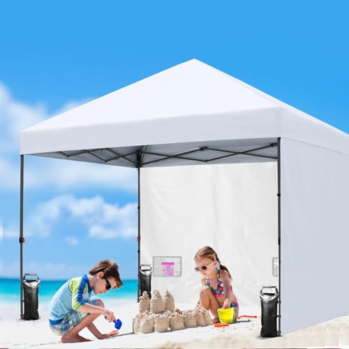 SANWAY 10x10 Pop Up Canopy Tent with Sidewalls x 4 &ndash; Easy Setup Canopy Tent, Waterproof, UV-Resistant