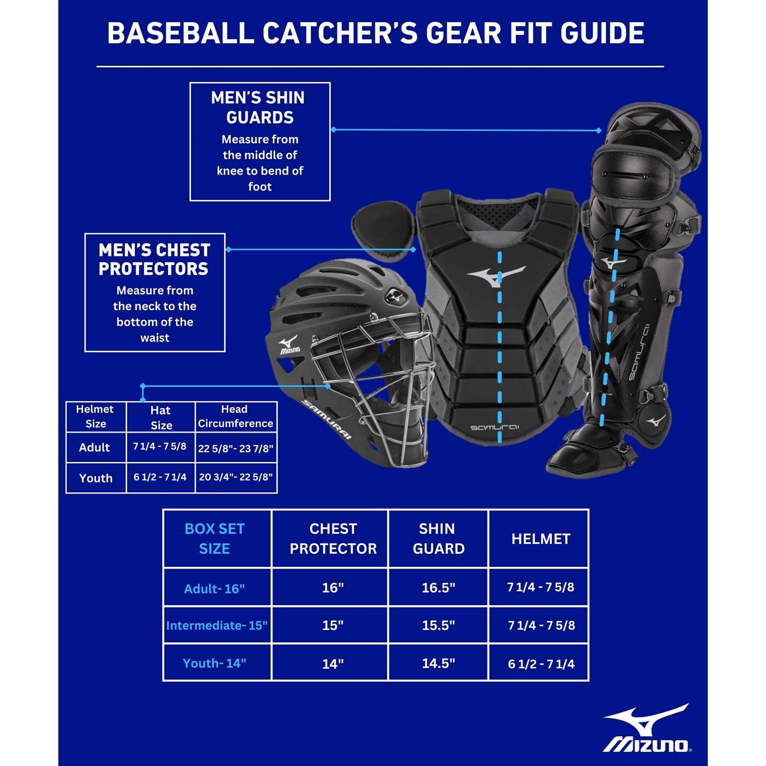 Mizuno Samurai Baseball Catcher&amp;s Gear Set - Sports Supplies Online Store