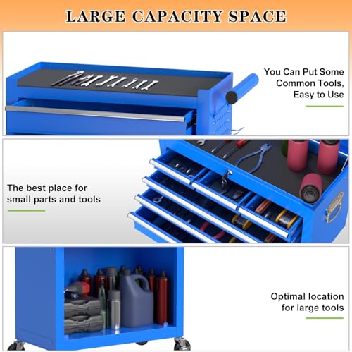 8-Drawer High Capacity Rolling Tool Chest, Removable Cabinet Storage Tool Box with Wheels and Drawers