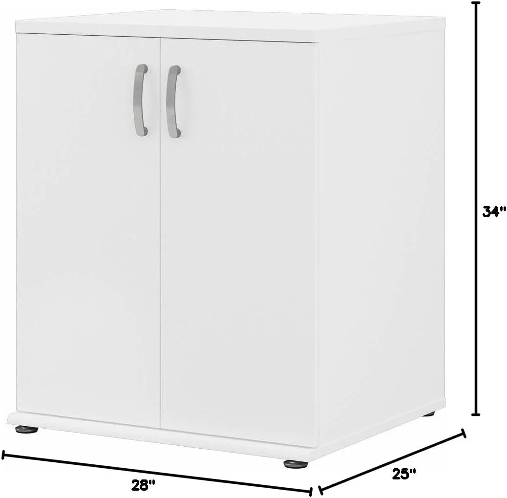 Universal Laundry Room Cabinet with Doors in White - Engineered Wood