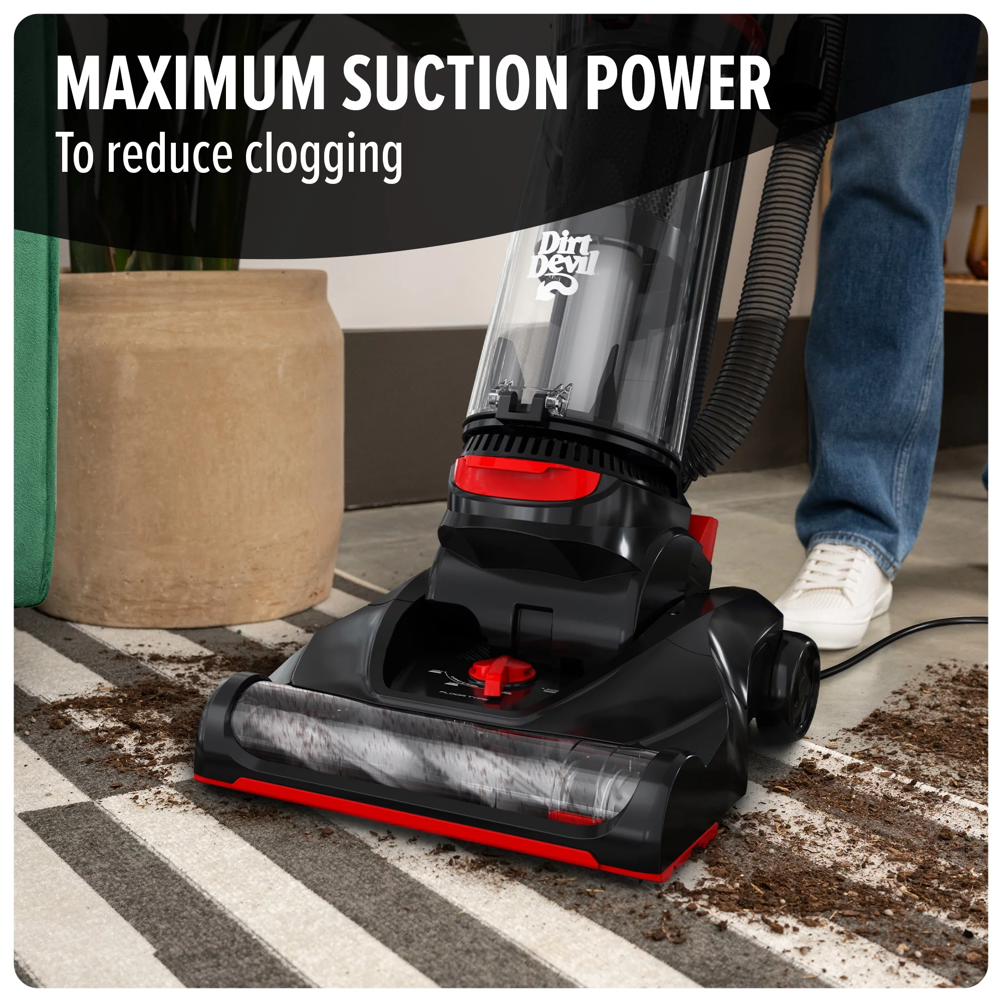 Dirt Devil Multi-Surface Total Pet Bagless Upright Vacuum Cleaner, UD76410V, New