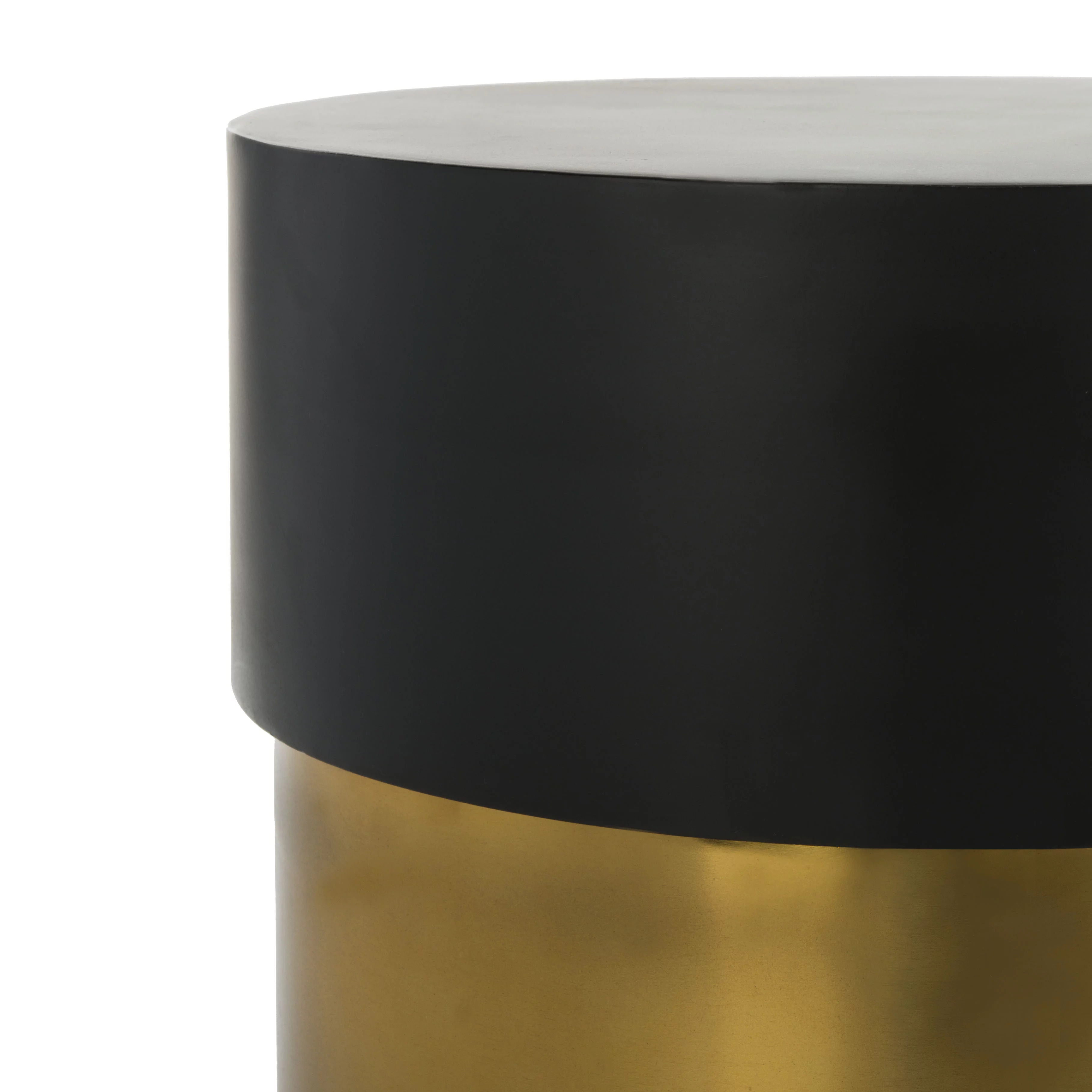 SAFAVIEH Solstice Round Modern Glam Side Table, Black/Gold
