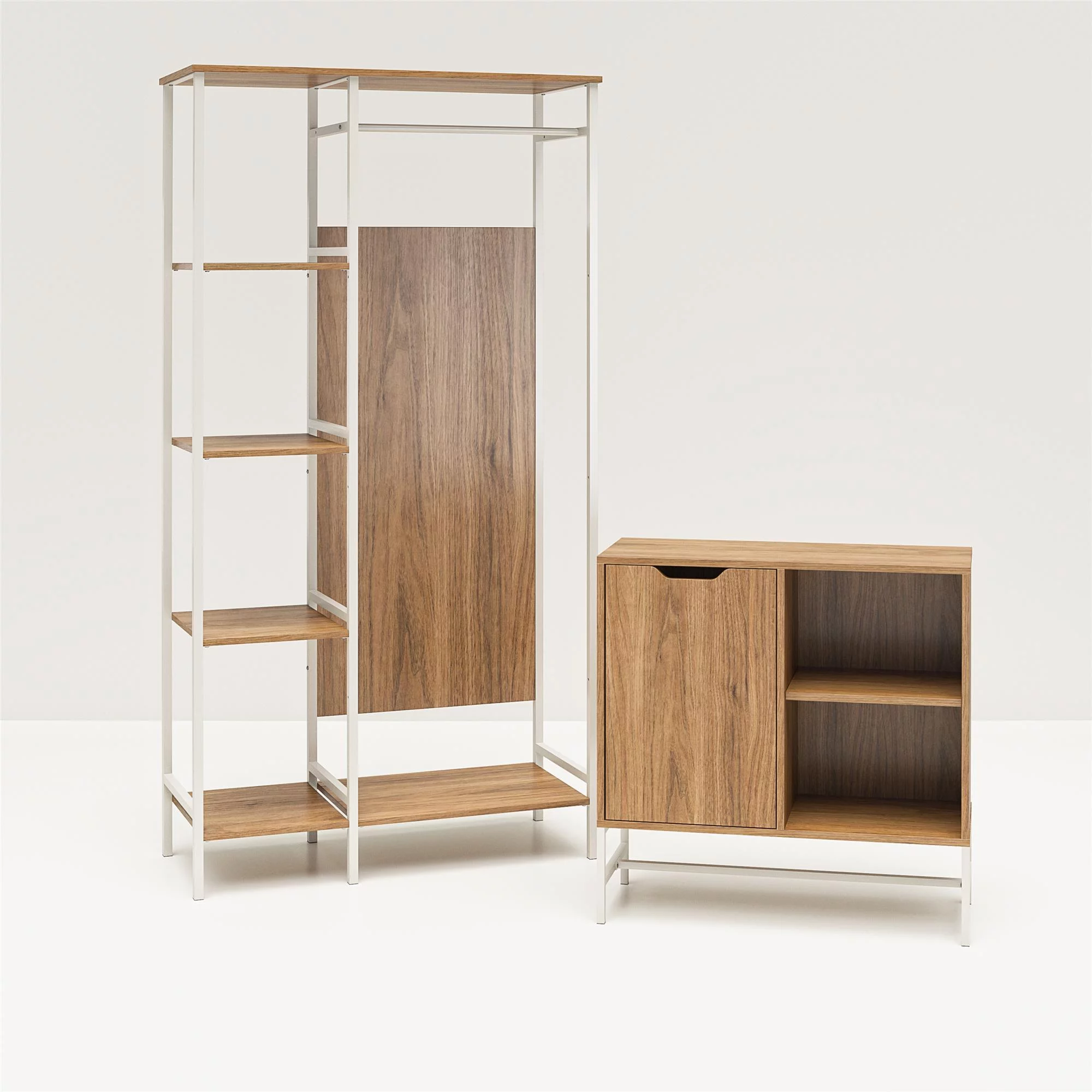 RealRooms Bexley Open Wardrobe, Walnut