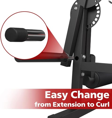 GMWD Leg Extension and Curl Machine, Lower Body Special Leg Machine, Adjustable Leg Exercise Bench with Plate Loaded, Leg Rotary Extension for Thigh