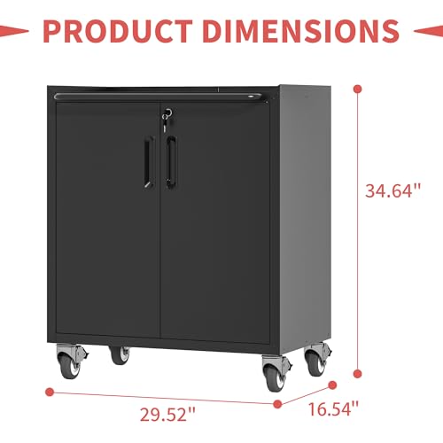 Mobile Tool Storage Cabinet with Wheels,Heavy Duty Rolling Tool Cabinets for Garage,Metal Storage Cabinets with 4 Drawer and 1 Locking Doors