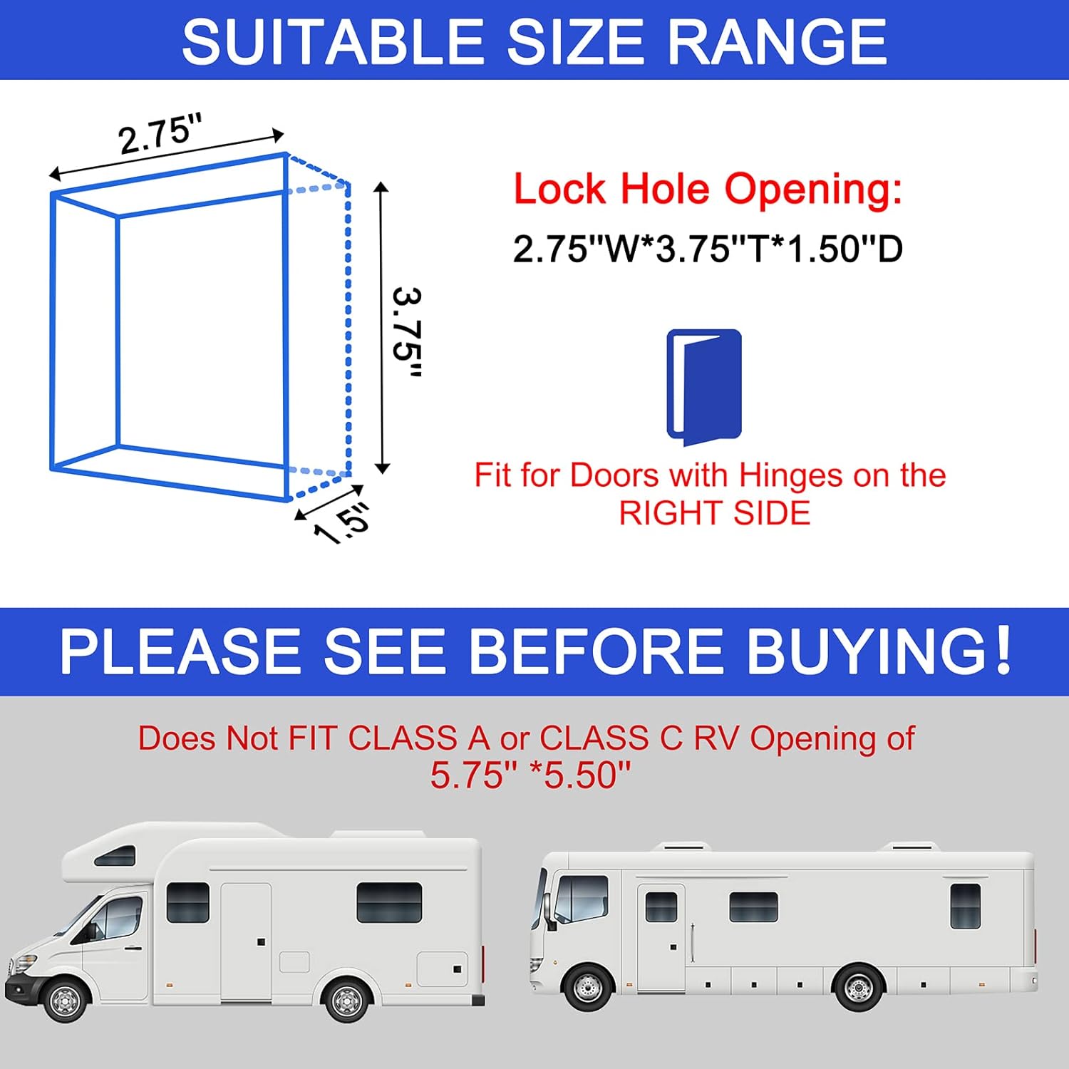RVLIBRO by RISTOW RV Keyless Entry Door Lock, RV Door Lock with Install Tools