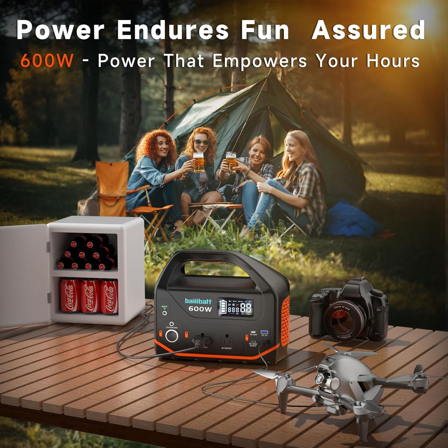 Portable Power Station 600W,293Wh Portable Generator for Home Use