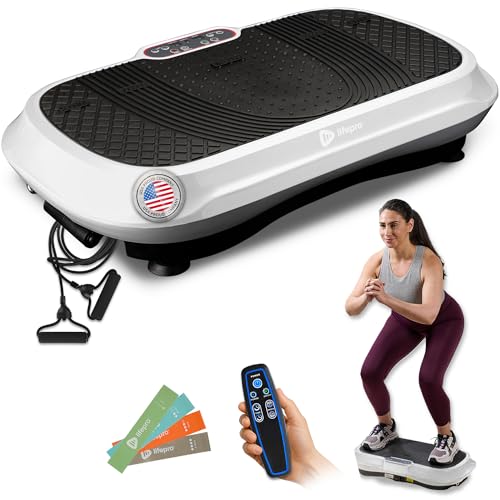 Lifepro Waver Vibration Plate Exercise Machine – High-Intensity Vibration for Muscle Activation, Full-Body Workout Vibrating Platform with Loop Bands