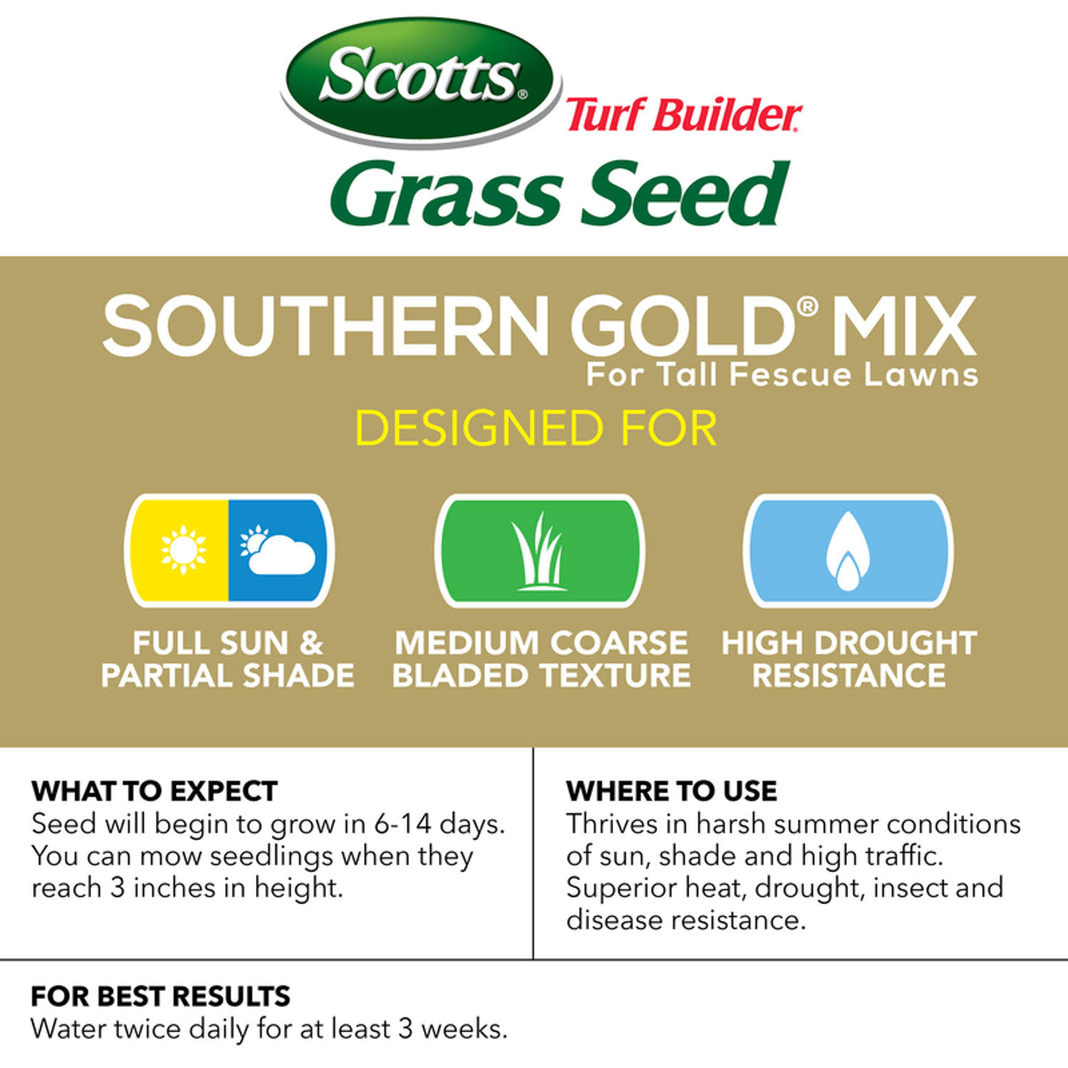 Scotts 20 lbs. Turf Builder Southern Gold Grass Mix Seed